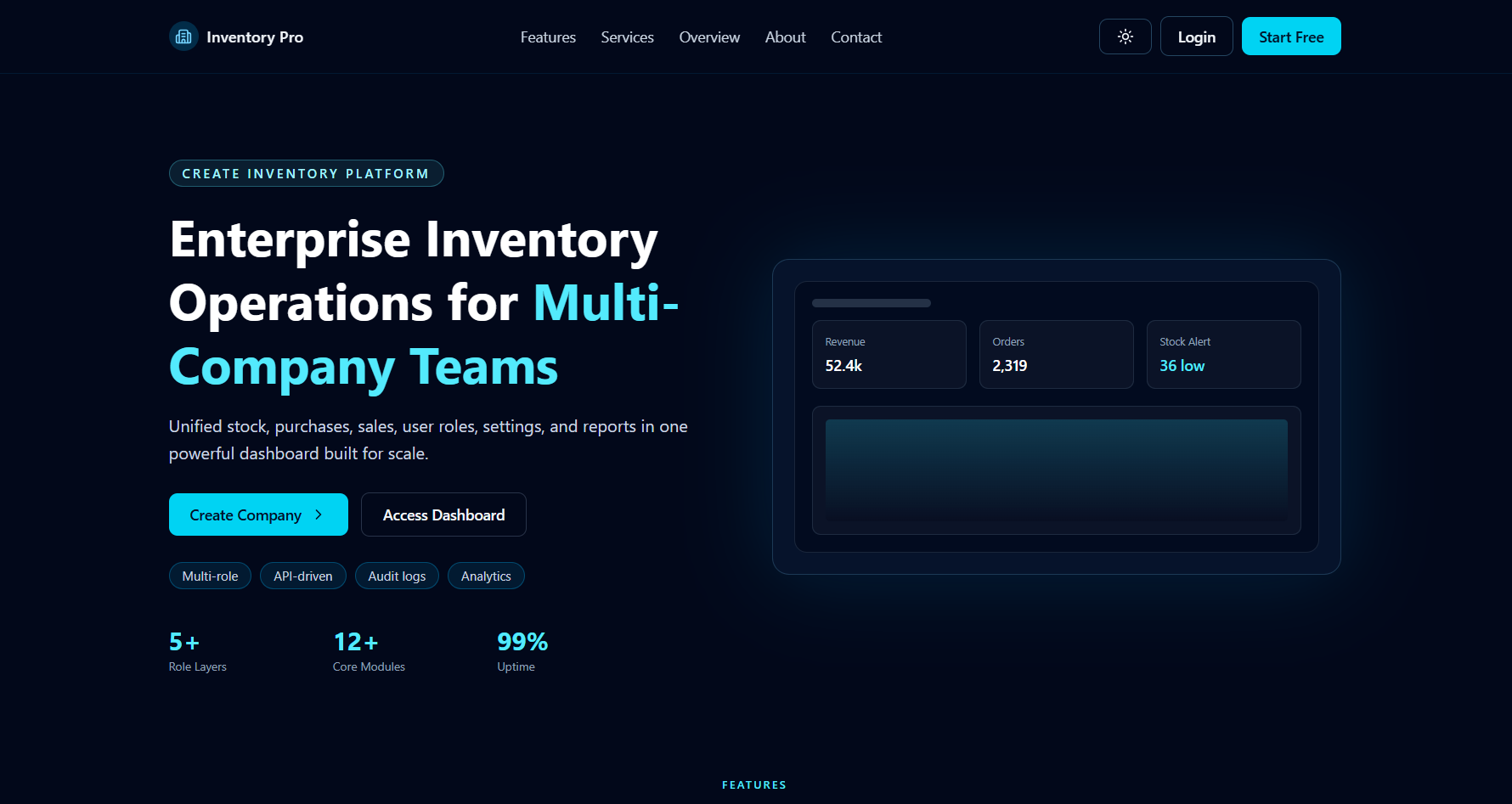 Multi-Company Inventory Dashboard Image
